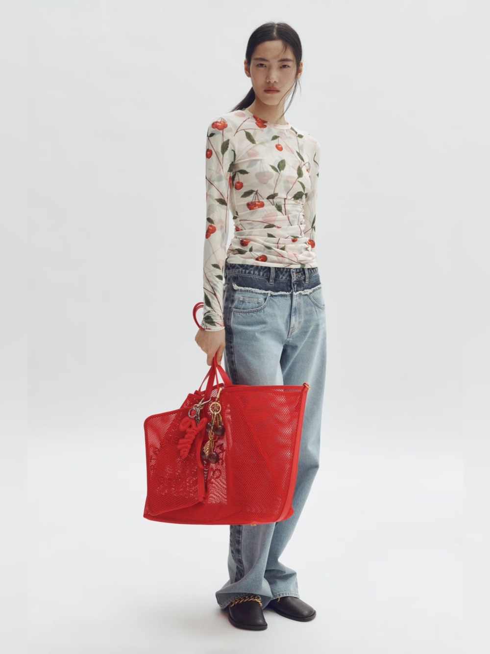 Stella McCartney x H&M Red Large Mesh Tote Bag